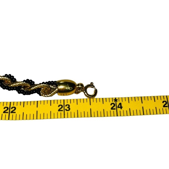 Crown Trifari Black And Gold Torsade Chain in Excellent condition Seed Beads - Picture 3 of 6